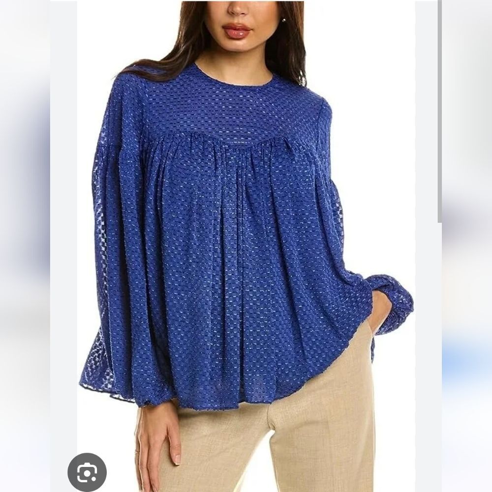 NWT Trina Turk Venus Lantern Sleeve Peasant Top Size XXL